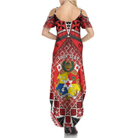 Personalised Tonga Constitution Day Summer Maxi Dress 150 Years Jubilee - Polynesian Pride