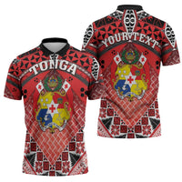 Personalised Tonga Constitution Day Zipper Polo Shirt 150 Years Jubilee LT05 - Polynesian Pride