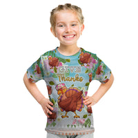 Hawaii Thanksgiving Kid T Shirt Funny Turkey Dabbing Dance LT05 Blue - Polynesian Pride