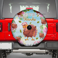 Hawaii Thanksgiving Spare Tire Cover Funny Turkey Dabbing Dance LT05 - Polynesian Pride