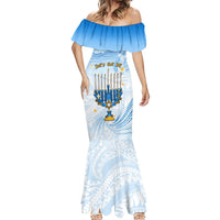 Polynesia Hanukkah Festival Mermaid Dress With Menorah Polynesian Style LT05 - Polynesian Pride