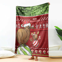 New Zealand Kiwi Christmas Blanket Paua Shell Glitter Green LT05 - Polynesian Pride