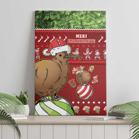 New Zealand Kiwi Christmas Canvas Wall Art Paua Shell Glitter Green LT05 - Polynesian Pride