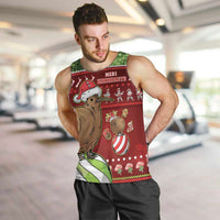 New Zealand Kiwi Christmas Men Tank Top Paua Shell Glitter Green LT05 Red - Polynesian Pride