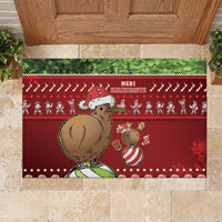 New Zealand Kiwi Christmas Rubber Doormat Paua Shell Glitter Green LT05 Red - Polynesian Pride