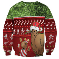 New Zealand Kiwi Christmas Sweatshirt Paua Shell Glitter Green LT05 - Polynesian Pride