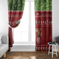 New Zealand Kiwi Christmas Window Curtain Paua Shell Glitter Green LT05 - Polynesian Pride