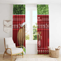 New Zealand Kiwi Christmas Window Curtain Paua Shell Glitter Green LT05 - Polynesian Pride