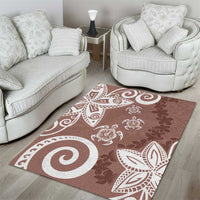 Polynesia Area Rug Brown Tribal Turtle Floral Pattern LT05 - Polynesian Pride