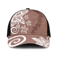 Polynesia Baseball Net Cap Brown Tribal Turtle Floral Pattern LT05 One Size Black Brown - Polynesian Pride