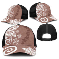 Polynesia Baseball Net Cap Brown Tribal Turtle Floral Pattern LT05 - Polynesian Pride