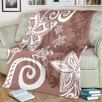 Polynesia Blanket Brown Tribal Turtle Floral Pattern LT05 - Polynesian Pride