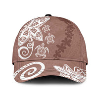 Polynesia Classic Cap Brown Tribal Turtle Floral Pattern LT05 Universal Fit Brown - Polynesian Pride