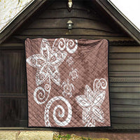 Polynesia Quilt Brown Tribal Turtle Floral Pattern