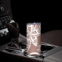 Polynesia Skinny Tumbler Brown Tribal Turtle Floral Pattern