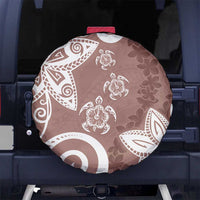 Polynesia Spare Tire Cover Brown Tribal Turtle Floral Pattern LT05 - Polynesian Pride