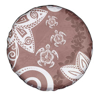Polynesia Spare Tire Cover Brown Tribal Turtle Floral Pattern LT05 - Polynesian Pride