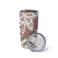 Polynesia Tumbler Cup Brown Tribal Turtle Floral Pattern LT05 - Polynesian Pride