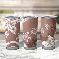 Polynesia Tumbler Cup Brown Tribal Turtle Floral Pattern LT05 - Polynesian Pride