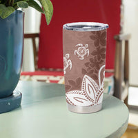 Polynesia Tumbler Cup Brown Tribal Turtle Floral Pattern LT05 - Polynesian Pride