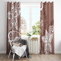 Polynesia Window Curtain Brown Tribal Turtle Floral Pattern LT05 - Polynesian Pride