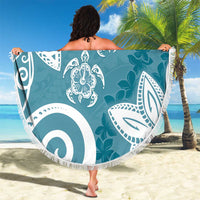 Polynesia Beach Blanket Hippie Blue Tribal Turtle Floral Pattern LT05 - Polynesian Pride