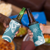 Polynesia 4 in 1 Can Cooler Tumbler Hippie Blue Tribal Turtle Floral Pattern LT05 - Polynesian Pride