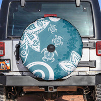 Polynesia Spare Tire Cover Hippie Blue Tribal Turtle Floral Pattern LT05 Blue - Polynesian Pride