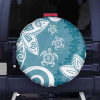Polynesia Spare Tire Cover Hippie Blue Tribal Turtle Floral Pattern LT05 - Polynesian Pride