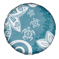 Polynesia Spare Tire Cover Hippie Blue Tribal Turtle Floral Pattern LT05 - Polynesian Pride
