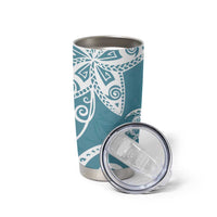 Polynesia Tumbler Cup Hippie Blue Tribal Turtle Floral Pattern LT05 - Polynesian Pride