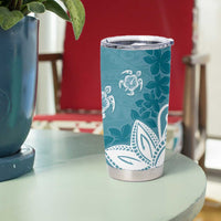 Polynesia Tumbler Cup Hippie Blue Tribal Turtle Floral Pattern LT05 - Polynesian Pride
