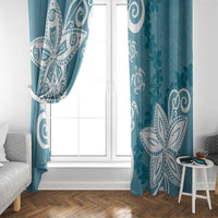 Polynesia Window Curtain Hippie Blue Tribal Turtle Floral Pattern LT05 - Polynesian Pride