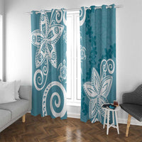 Polynesia Window Curtain Hippie Blue Tribal Turtle Floral Pattern LT05 With Grommets Blue - Polynesian Pride