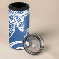 Polynesia 4 in 1 Can Cooler Tumbler Blue Tribal Turtle Floral Pattern LT05 - Polynesian Pride
