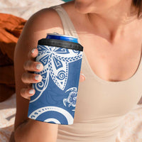 Polynesia 4 in 1 Can Cooler Tumbler Blue Tribal Turtle Floral Pattern LT05 - Polynesian Pride