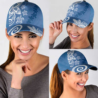 Polynesia Classic Cap Blue Tribal Turtle Floral Pattern LT05 - Polynesian Pride