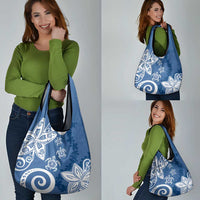 Polynesia Grocery Bag Blue Tribal Turtle Floral Pattern LT05 - Polynesian Pride