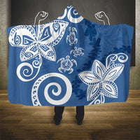 Polynesia Hooded Blanket Blue Tribal Turtle Floral Pattern LT05 - Polynesian Pride