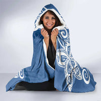 Polynesia Hooded Blanket Blue Tribal Turtle Floral Pattern LT05 - Polynesian Pride