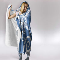 Polynesia Hooded Blanket Blue Tribal Turtle Floral Pattern LT05 - Polynesian Pride