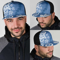 Polynesia Mesh Trucker Cap Blue Tribal Turtle Floral Pattern LT05 - Polynesian Pride