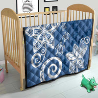 Polynesia Quilt Blue Tribal Turtle Floral Pattern