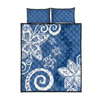 Polynesia Quilt Bed Set Blue Tribal Turtle Floral Pattern LT05 - Polynesian Pride