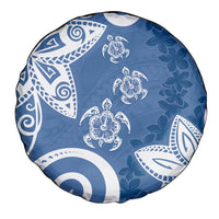 Polynesia Spare Tire Cover Blue Tribal Turtle Floral Pattern LT05 - Polynesian Pride