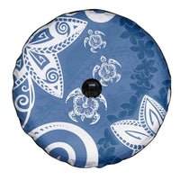 Polynesia Spare Tire Cover Blue Tribal Turtle Floral Pattern LT05 - Polynesian Pride