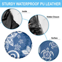 Polynesia Spare Tire Cover Blue Tribal Turtle Floral Pattern LT05 - Polynesian Pride