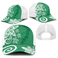 Polynesia Baseball Net Cap Green Tribal Turtle Floral Pattern LT05 - Polynesian Pride