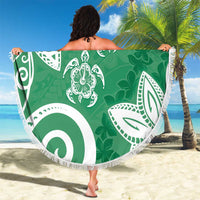 Polynesia Beach Blanket Green Tribal Turtle Floral Pattern LT05 - Polynesian Pride