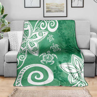 Polynesia Blanket Green Tribal Turtle Floral Pattern LT05 - Polynesian Pride